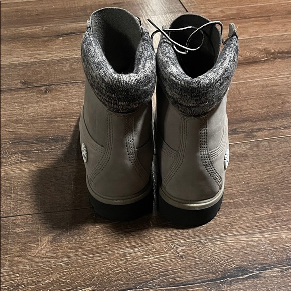 Timberland Gray Nubuck Lace-Up Men’s Ankle Boots with Knit Collar - Picture 4 of 7
